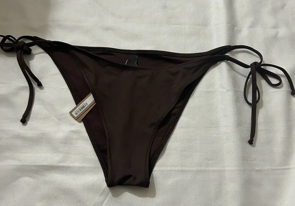 Skims NWT Recycled Swim Dippy Tie Bottom Cocoa Size XL